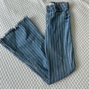 flare striped jeans